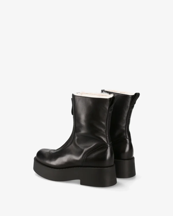 Stivaletti Platform in Pelle Nera Premiata Donna con Lanetta Interna art. M7144M, foto 5 di 6