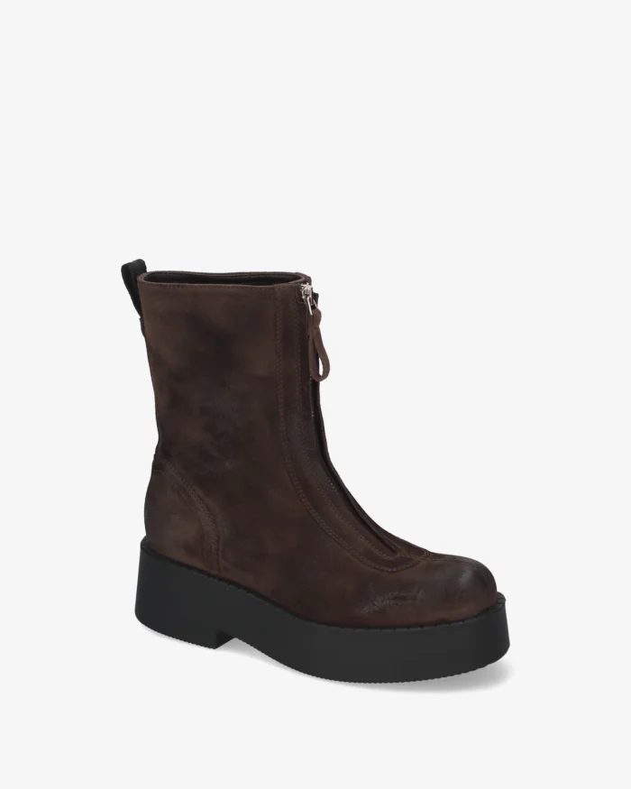 Stivaletti Platform in Pelle Scamosciata Testa di Moro Premiata Donna art. M7144, foto 4 di 6