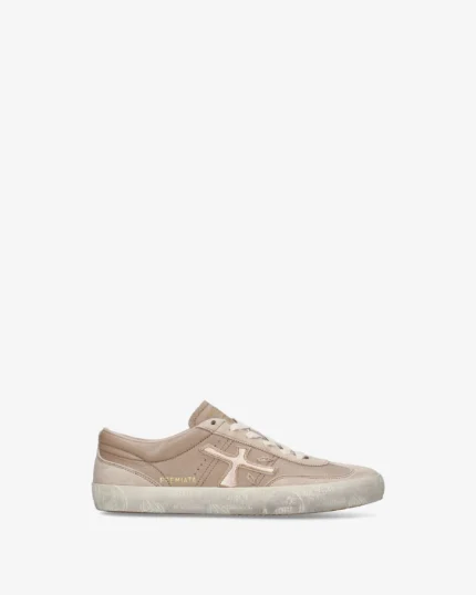 Sneakers Premiata Donna in Camoscio e Pelle Beige art. Davidd 8605