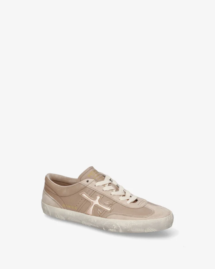 Sneakers Premiata Donna in Camoscio e Pelle Beige art. Davidd 8605, foto 3 di 5