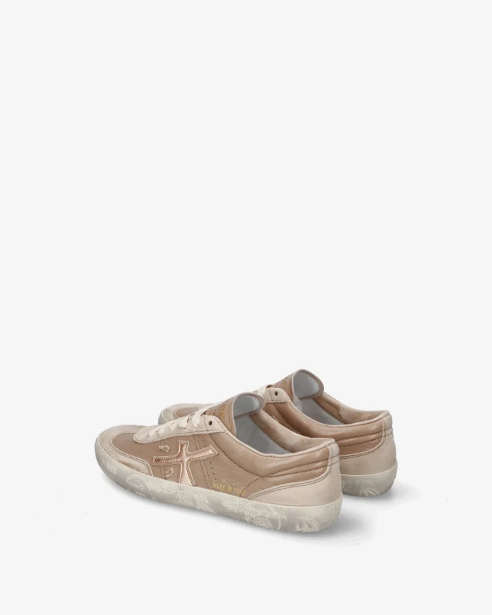 Sneakers Premiata Donna in Camoscio e Pelle Beige art. Davidd 8605, foto 4 di 5