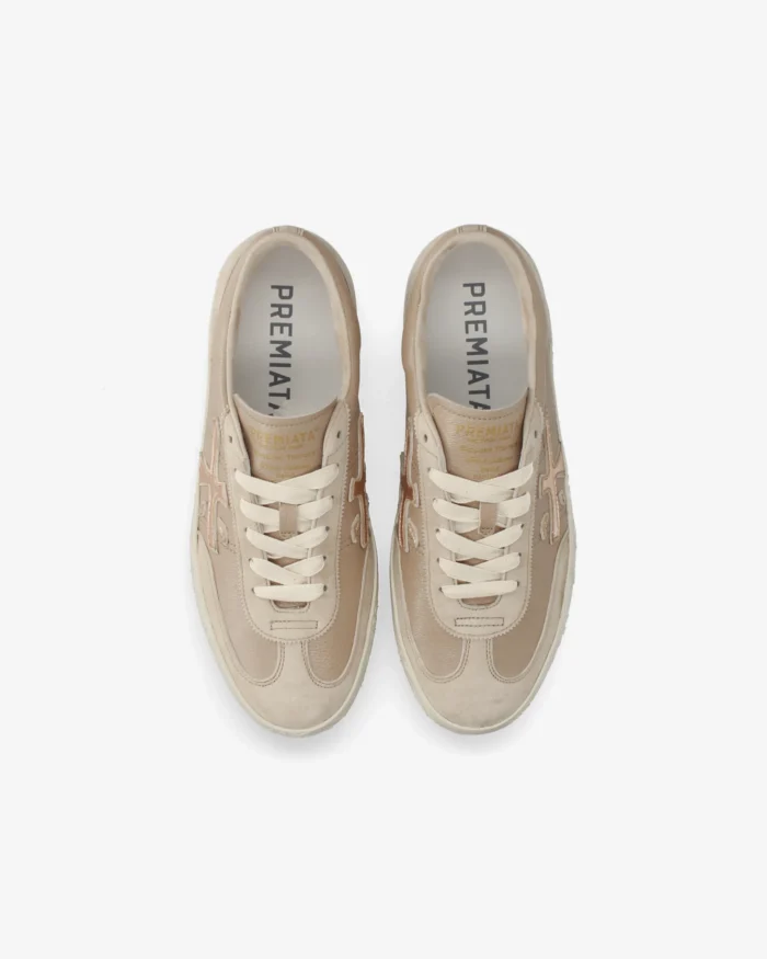 Sneakers Premiata Donna in Camoscio e Pelle Beige art. Davidd 8605, foto 5 di 5