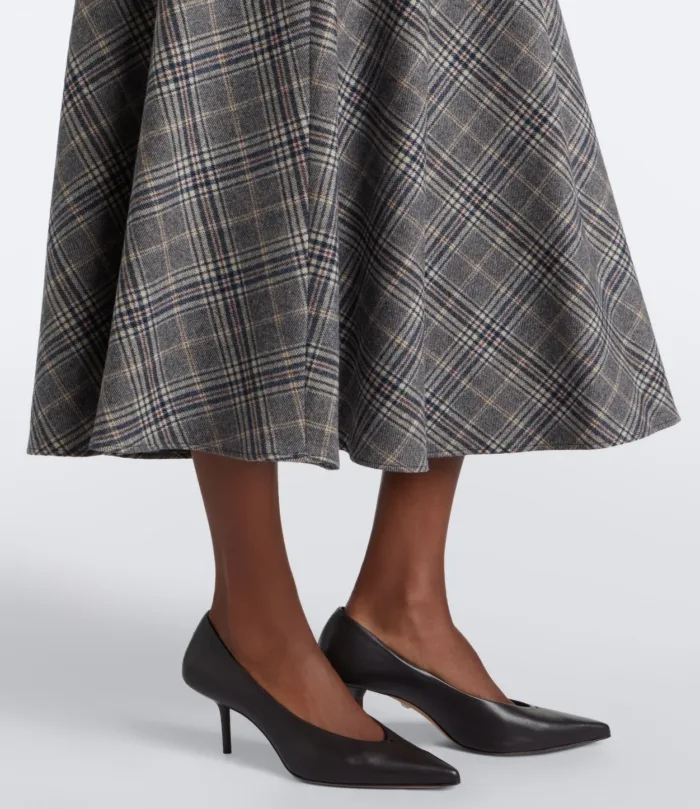 Gonna lunga 'S MaxMara in flanella di lana a quadri Art. BETA, foto 4 di 6