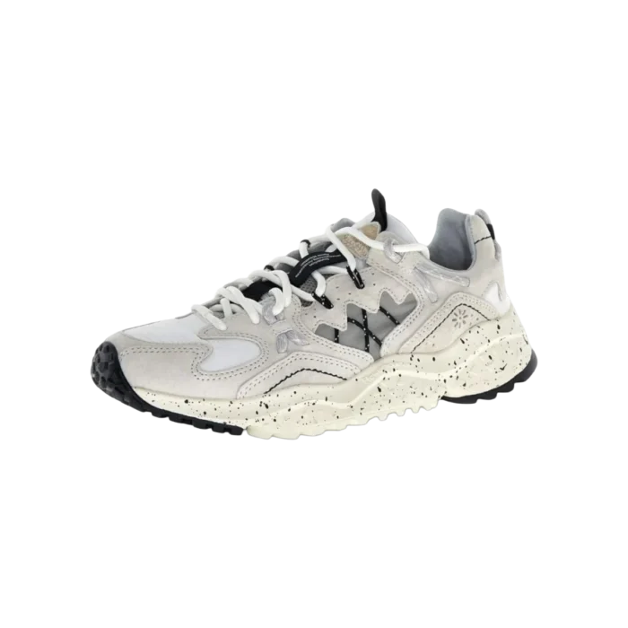 Sneakers Flower Mountain Uomo in Camoscio e Nylon Bianco art. Yamabushi Uni 0E07 Cream-off White-Black, foto 2 di 5