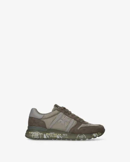 Sneakers Premiata Uomo in Camoscio e Nylon Verde art. Lander 8409