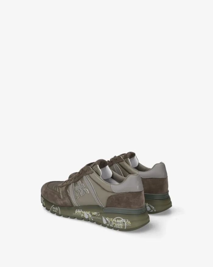 Sneakers Premiata Uomo in Camoscio e Nylon Verde art. Lander 8409, foto 5 di 5