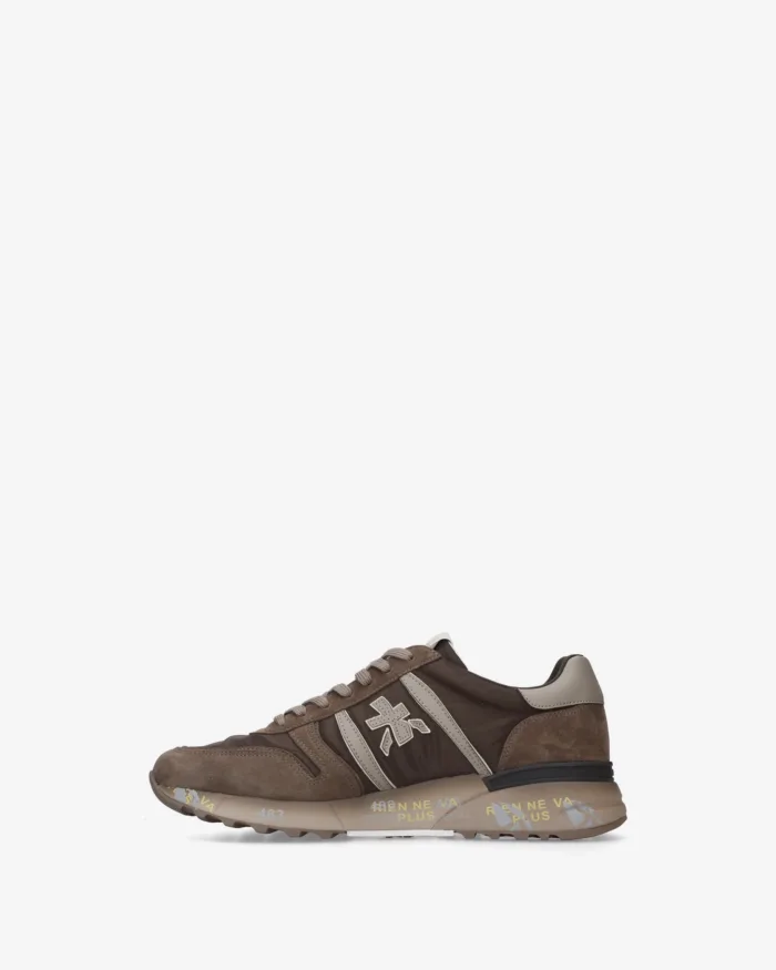 Sneakers Premiata Uomo in Camoscio e Nylon Marrone art. Lander 8410, foto 3 di 5