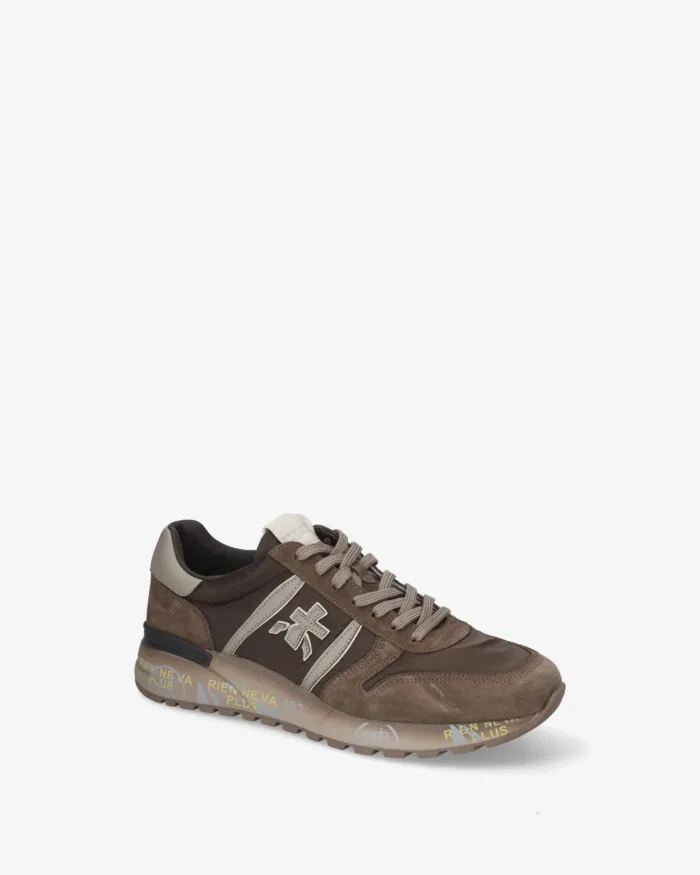 Sneakers Premiata Uomo in Camoscio e Nylon Marrone art. Lander 8410, foto 4 di 5