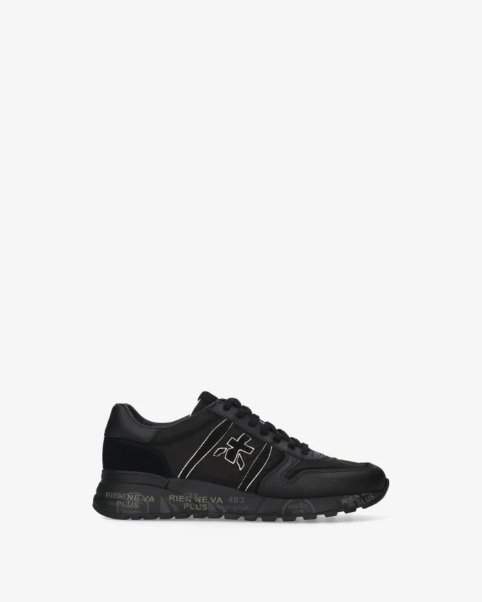 Sneakers Premiata Uomo in Camoscio Nero e Nylon Nero art. Lander 8655, foto 1 di 5