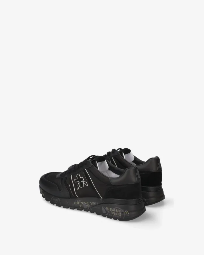 Sneakers Premiata Uomo in Camoscio Nero e Nylon Nero art. Lander 8655, foto 5 di 5