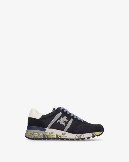 Sneakers Premiata Uomo in Camoscio e Nylon Blu art. Lander 8656