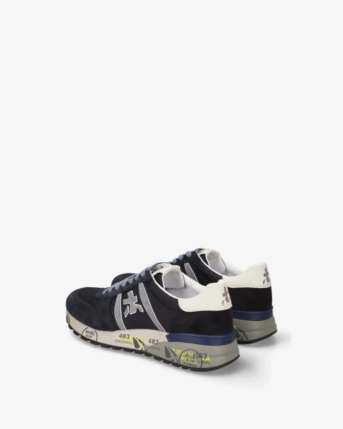 Sneakers Premiata Uomo in Camoscio e Nylon Blu art. Lander 8656, foto 5 di 5