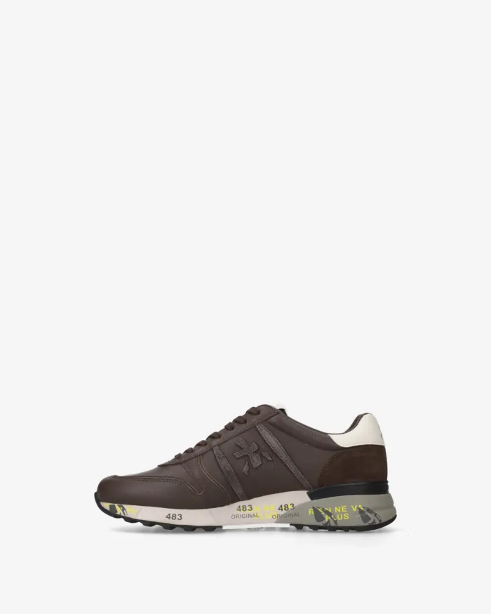 Sneakers Premiata Uomo in Pelle Marrone art. Lander 8658, foto 3 di 5