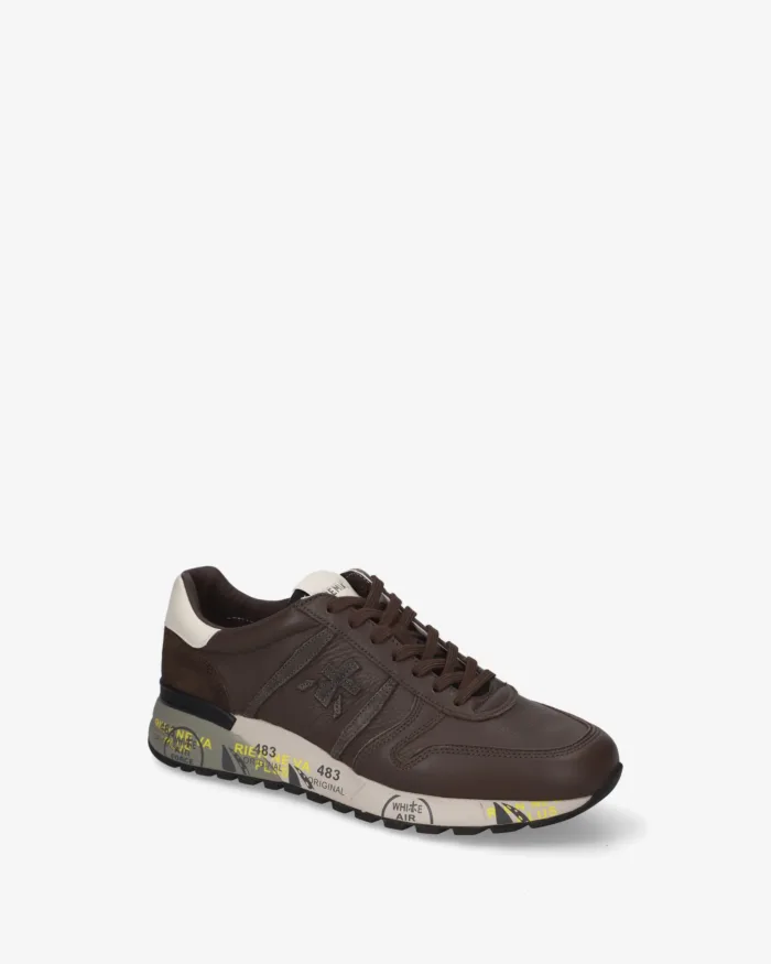 Sneakers Premiata Uomo in Pelle Marrone art. Lander 8658, foto 4 di 5