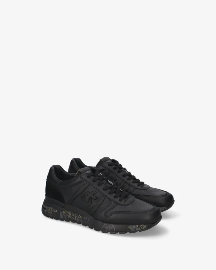 Sneakers Premiata Uomo in Pelle Nera art. Lander 8659, foto 2 di 4