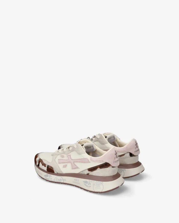 Sneakers Premiata Donna in Camoscio e Nylon Avorio con Dettagli Muccati art. Lauryn 8456K, foto 5 di 5