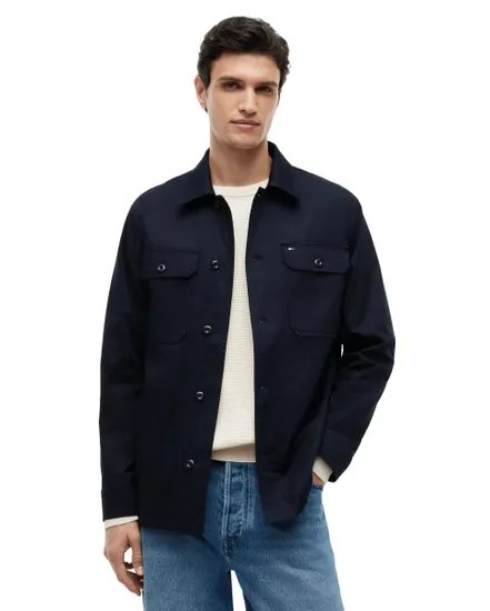 Camicia Overshirt In Cotone Regular Fit Uomo Tommy Hilfiger Blu art. MW0MW43471 DW5, foto 2 di 3