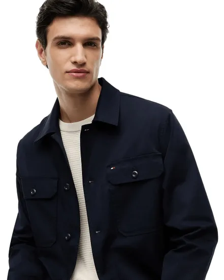 Camicia Overshirt In Cotone Regular Fit Uomo Tommy Hilfiger Blu art. MW0MW43471 DW5, foto 3 di 3