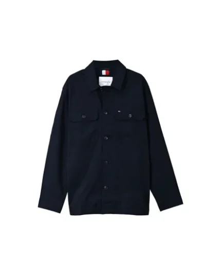 Camicia Overshirt In Cotone Regular Fit Uomo Tommy Hilfiger Blu art. MW0MW43471 DW5