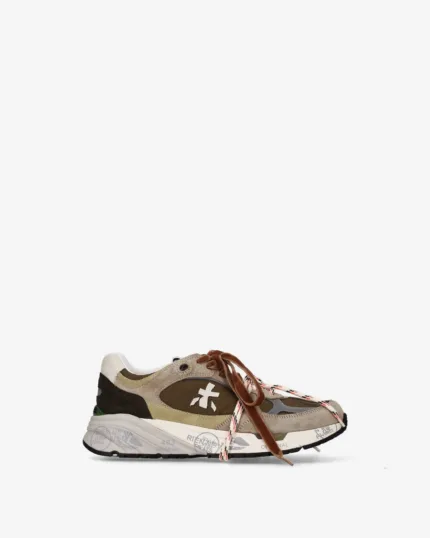 Sneakers Premiata Donna in Camoscio e Nylon Verde art. Mased 8521L