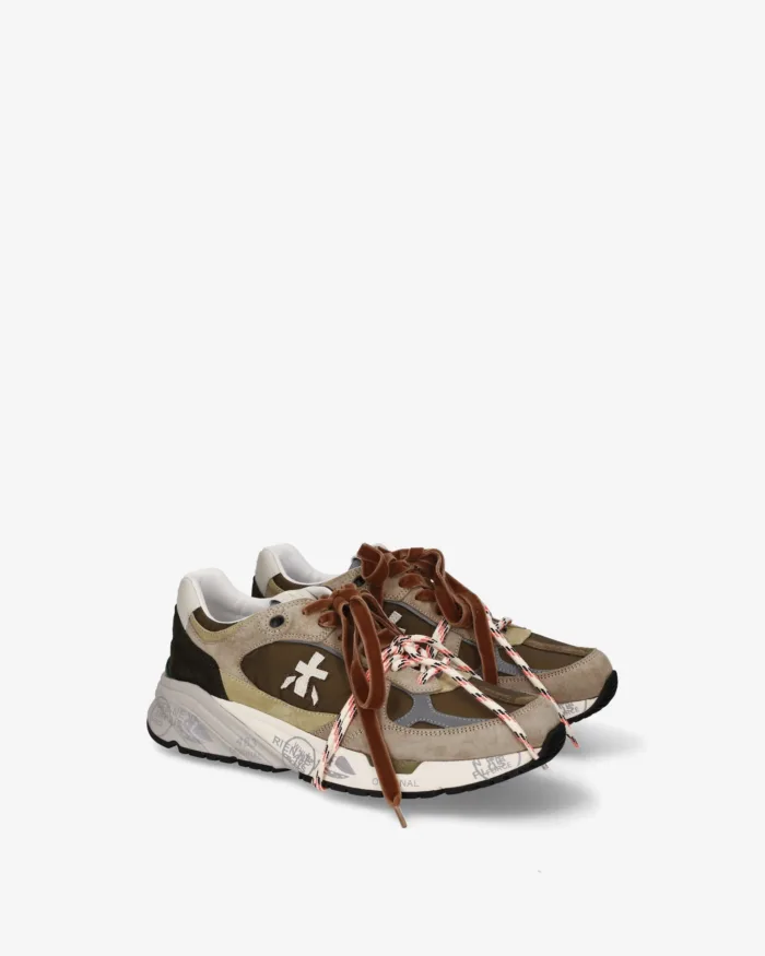 Sneakers Premiata Donna in Camoscio e Nylon Verde art. Mased 8521L, foto 2 di 5