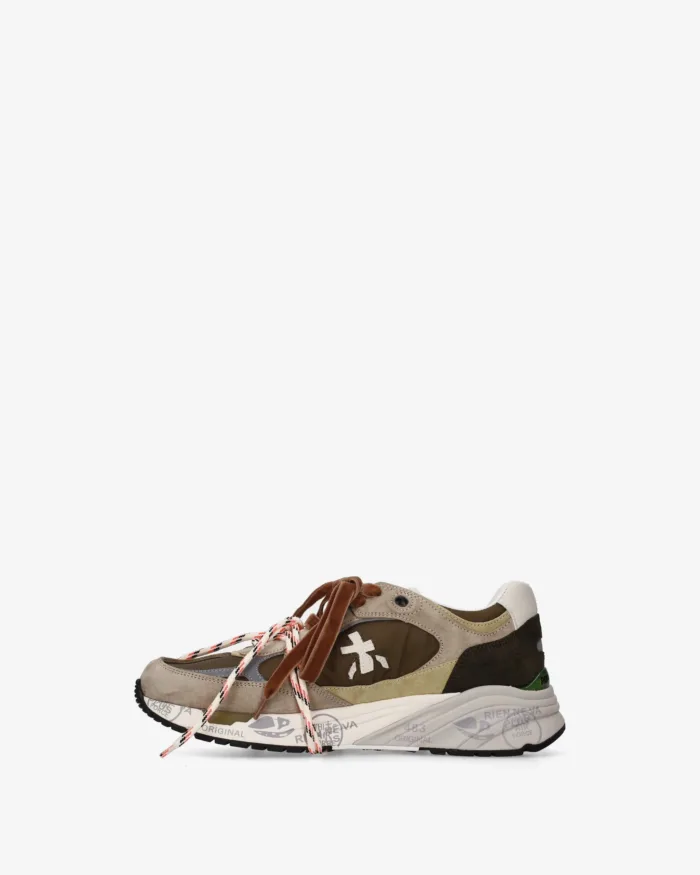 Sneakers Premiata Donna in Camoscio e Nylon Verde art. Mased 8521L, foto 3 di 5