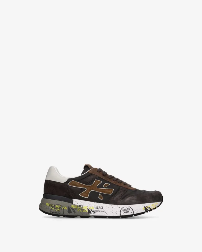Sneakers Premiata Uomo in Camoscio Grigio con dettagli tortora art. Mick 8432, foto 1 di 5