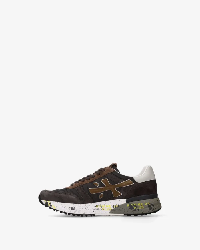 Sneakers Premiata Uomo in Camoscio Grigio con dettagli tortora art. Mick 8432, foto 3 di 5