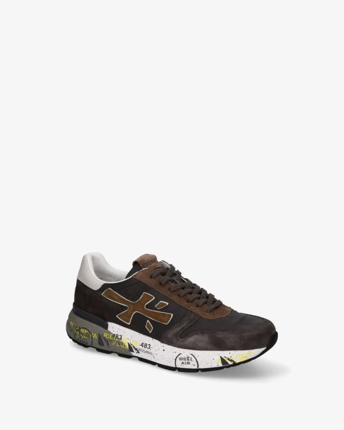 Sneakers Premiata Uomo in Camoscio Grigio con dettagli tortora art. Mick 8432, foto 4 di 5