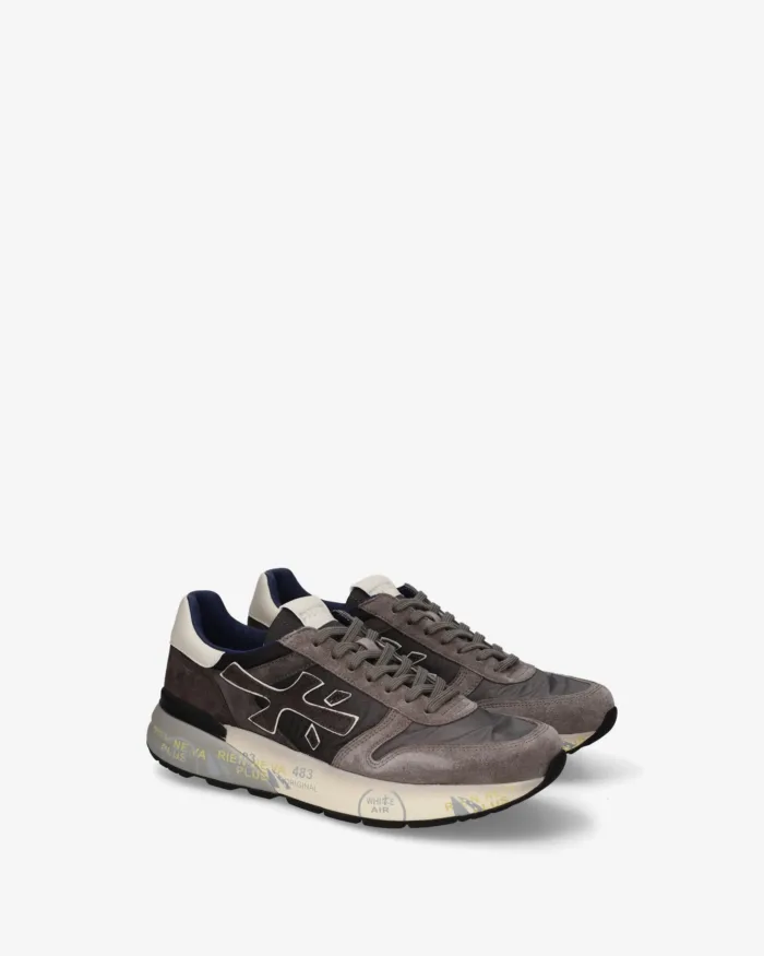 Sneakers Premiata Uomo in Camoscio e Nylon Grigio art. Mick 8433, foto 2 di 5