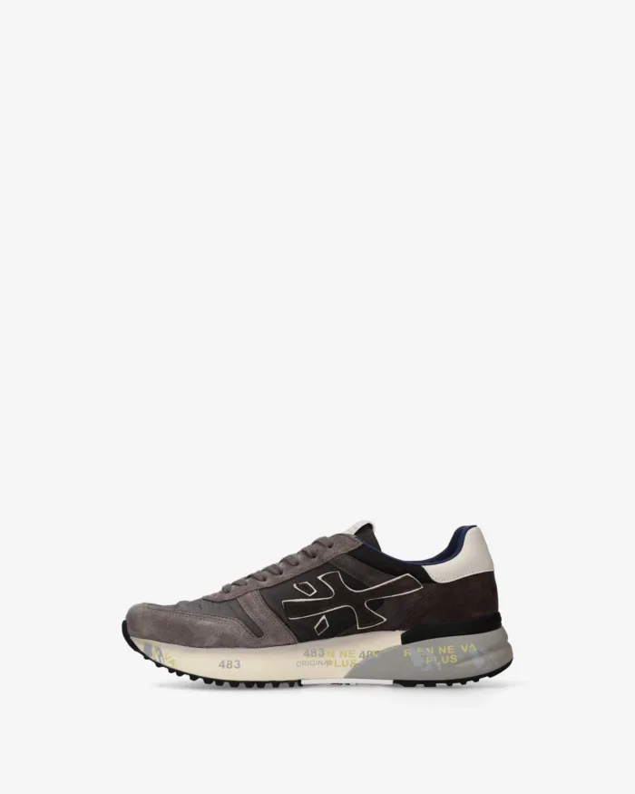 Sneakers Premiata Uomo in Camoscio e Nylon Grigio art. Mick 8433, foto 3 di 5