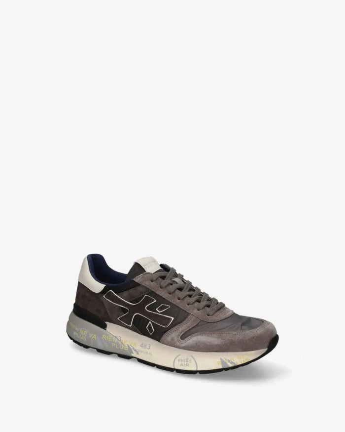 Sneakers Premiata Uomo in Camoscio e Nylon Grigio art. Mick 8433, foto 4 di 5