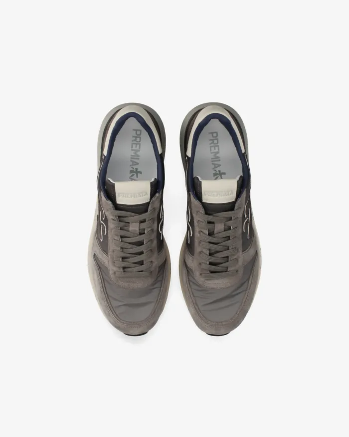 Sneakers Premiata Uomo in Camoscio e Nylon Grigio art. Mick 8433, foto 5 di 5