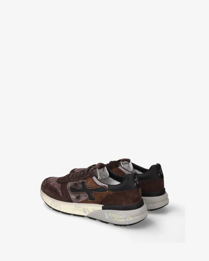 Sneakers Premiata Uomo in Camoscio Marrone e Dettagli Neri art. Mick 8434, foto 5 di 5