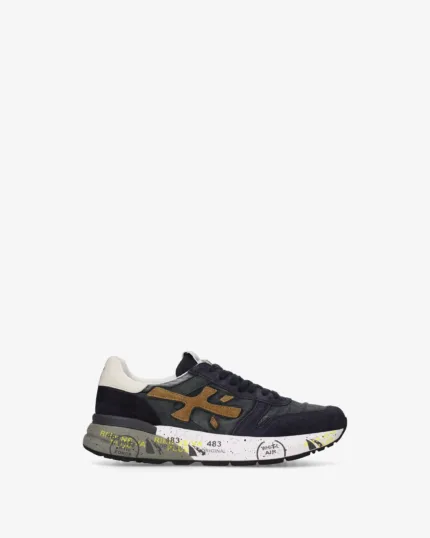 Sneakers Premiata Uomo in Camoscio e Tessuto Tecnico Blu art.  Mick 8435