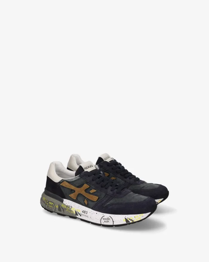 Sneakers Premiata Uomo in Camoscio e Tessuto Tecnico Blu art.  Mick 8435, foto 2 di 5