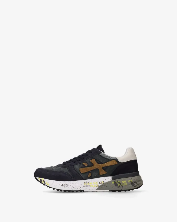 Sneakers Premiata Uomo in Camoscio e Tessuto Tecnico Blu art.  Mick 8435, foto 3 di 5