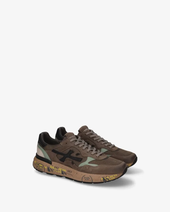 Sneakers Premiata Uomo in Camoscio e mesh Marrone art.  Mick 0.1 8436, foto 2 di 5