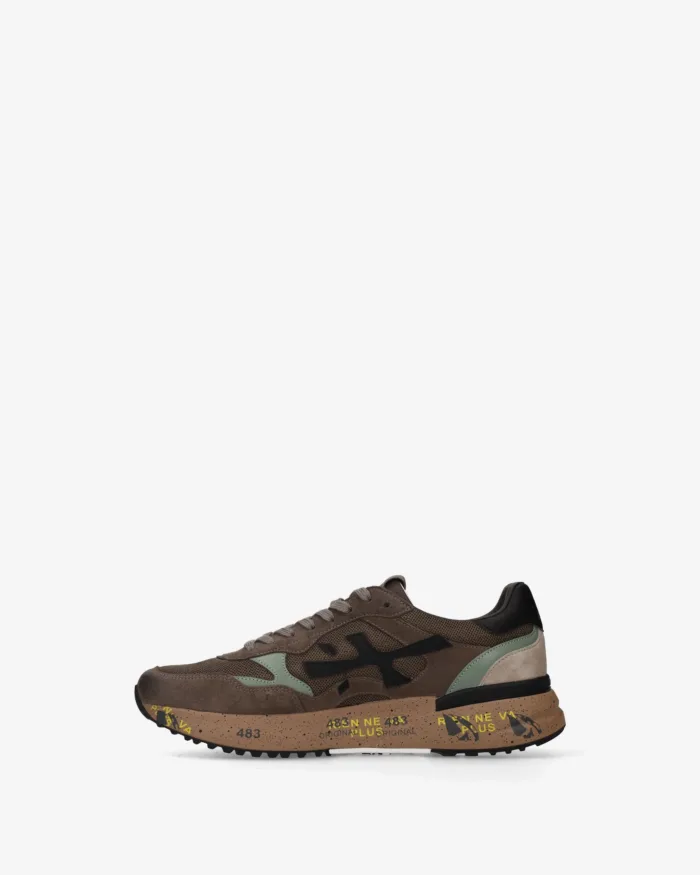Sneakers Premiata Uomo in Camoscio e mesh Marrone art.  Mick 0.1 8436, foto 3 di 5