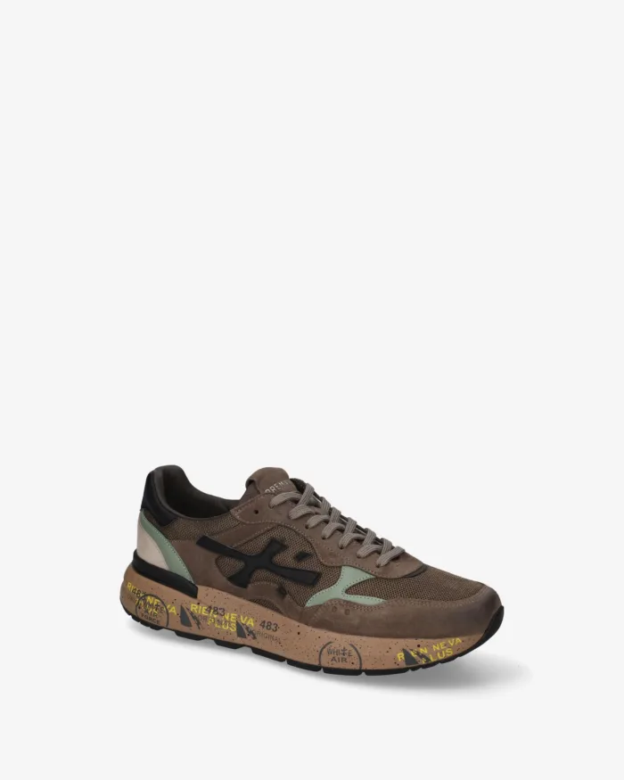 Sneakers Premiata Uomo in Camoscio e mesh Marrone art.  Mick 0.1 8436, foto 4 di 5