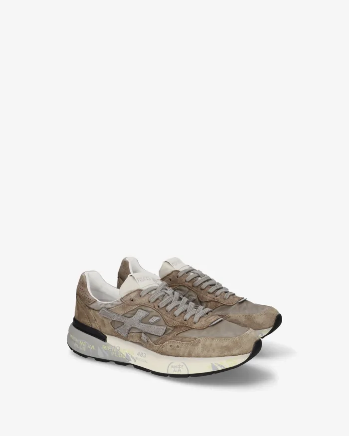 Sneakers Premiata Uomo in Camoscio Tortora art. Mick 0.1 8437, foto 2 di 5
