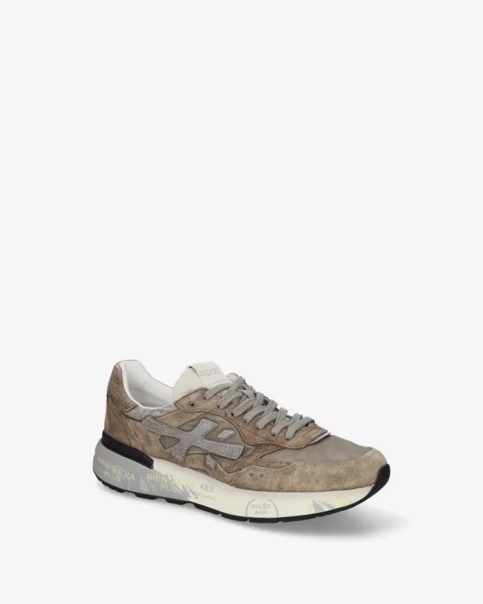 Sneakers Premiata Uomo in Camoscio Tortora art. Mick 0.1 8437, foto 4 di 5