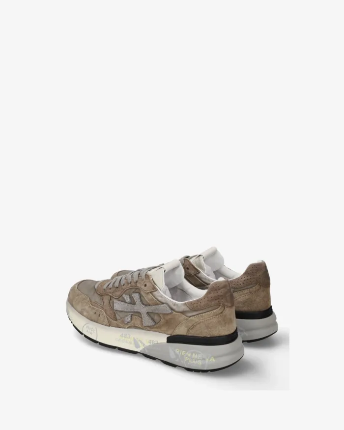 Sneakers Premiata Uomo in Camoscio Tortora art. Mick 0.1 8437, foto 5 di 5