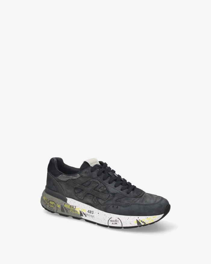 Sneakers Premiata Uomo in Camoscio Blu navy dettagli tono su tono e panna art. Mick 0.1 8448, foto 3 di 3