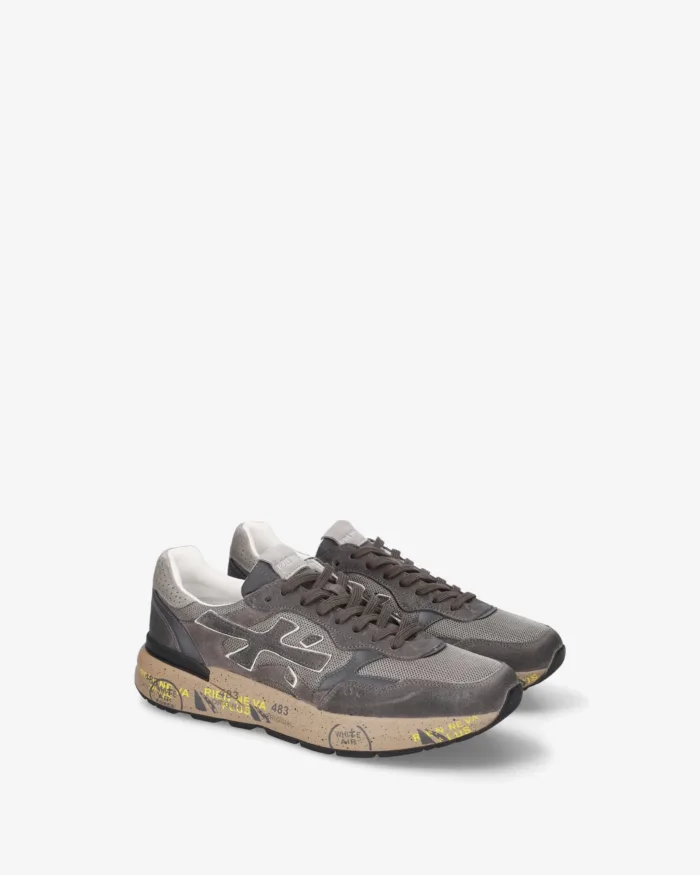 Sneakers Premiata Uomo in Camoscio e Nylon Grigio Antracite art. Mick 0.1 8451, foto 2 di 5