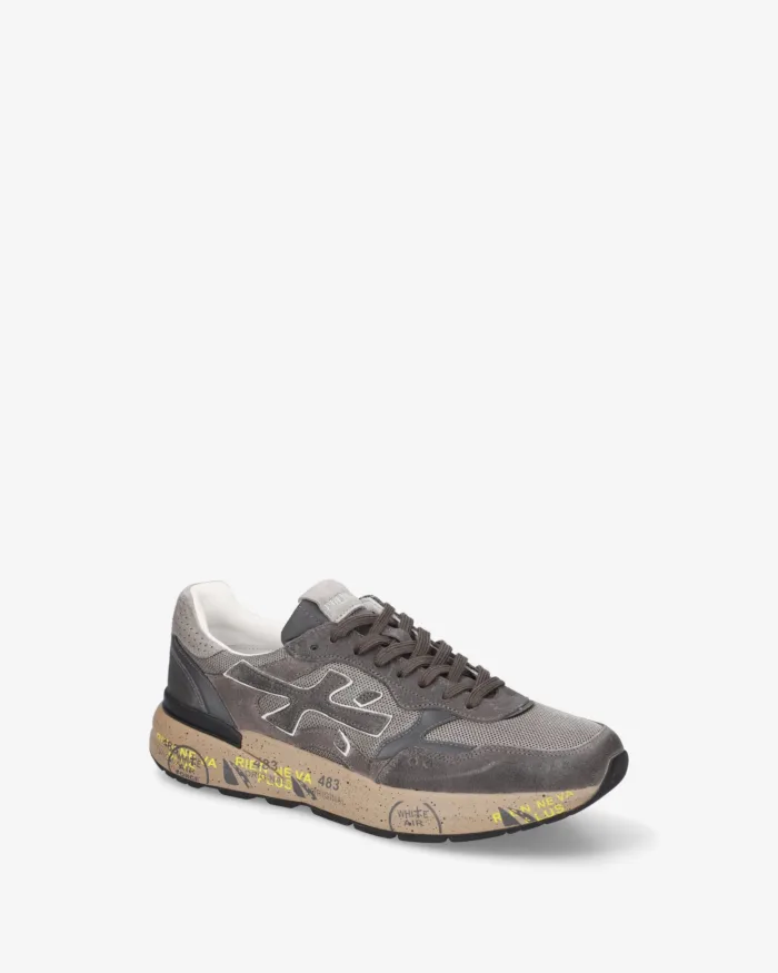 Sneakers Premiata Uomo in Camoscio e Nylon Grigio Antracite art. Mick 0.1 8451, foto 4 di 5