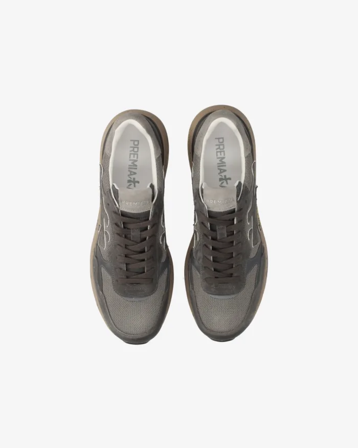 Sneakers Premiata Uomo in Camoscio e Nylon Grigio Antracite art. Mick 0.1 8451, foto 5 di 5