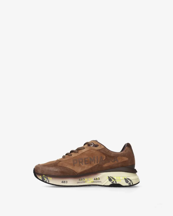 Sneakers Premiata Uomo in Camoscio Cuoio art. Moerun 8539, foto 3 di 5