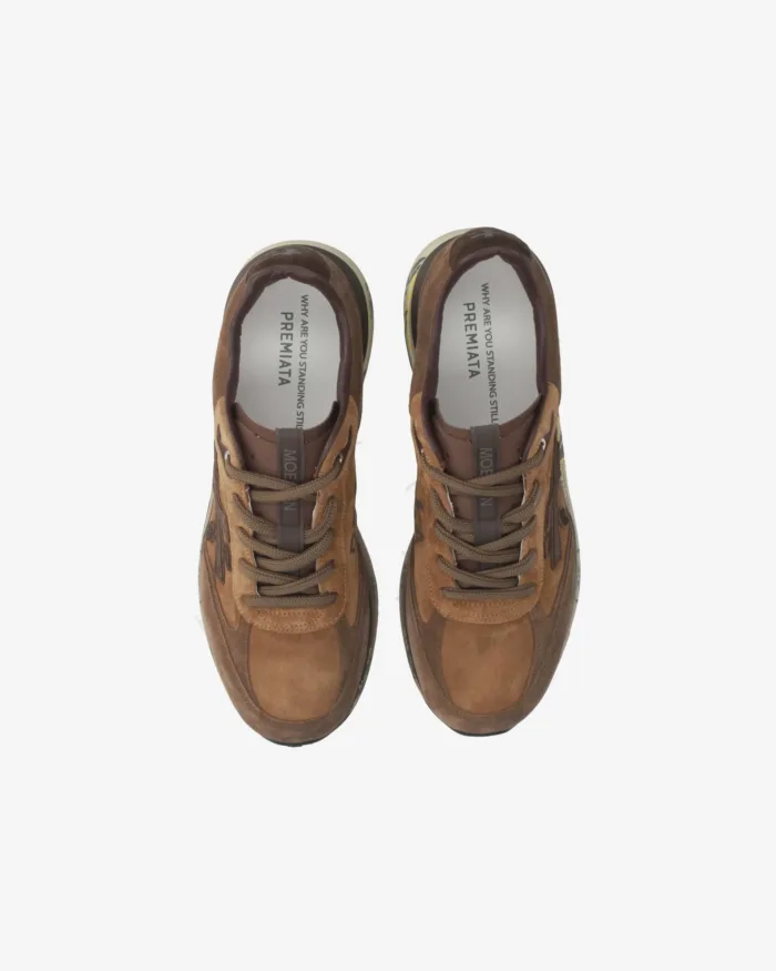 Sneakers Premiata Uomo in Camoscio Cuoio art. Moerun 8539, foto 5 di 5