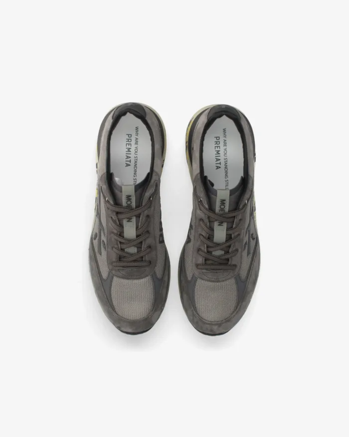 Sneakers Premiata Uomo in Camoscio e Nylon Grigio Antracite art. Moerun 8540, foto 4 di 4